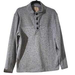 Telluride Clothing Co. Gray Heathered Mens Size L Pullover W/ Button-Up Collar